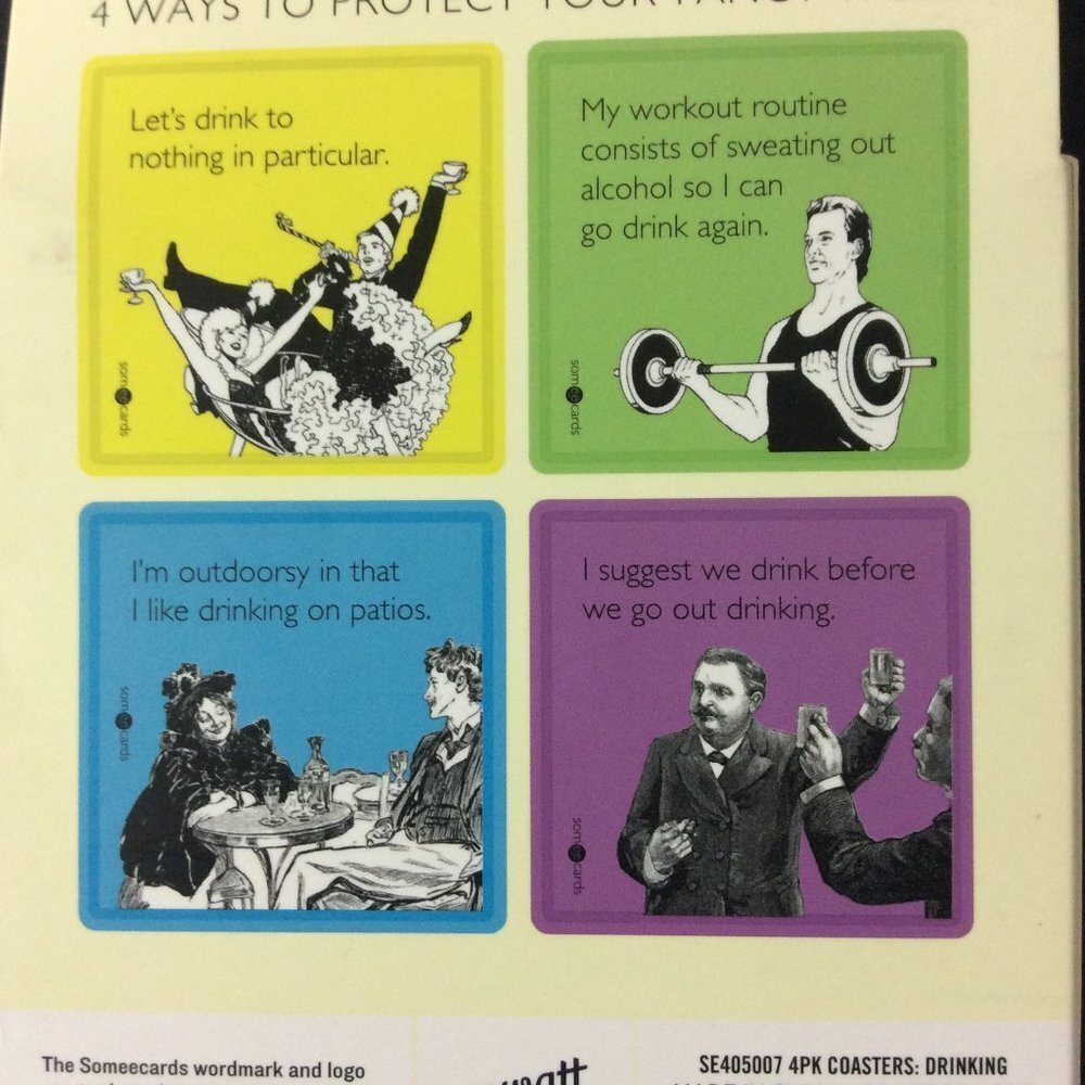 SILICONE Coasters Assorted Set of 4 Someecards Inc